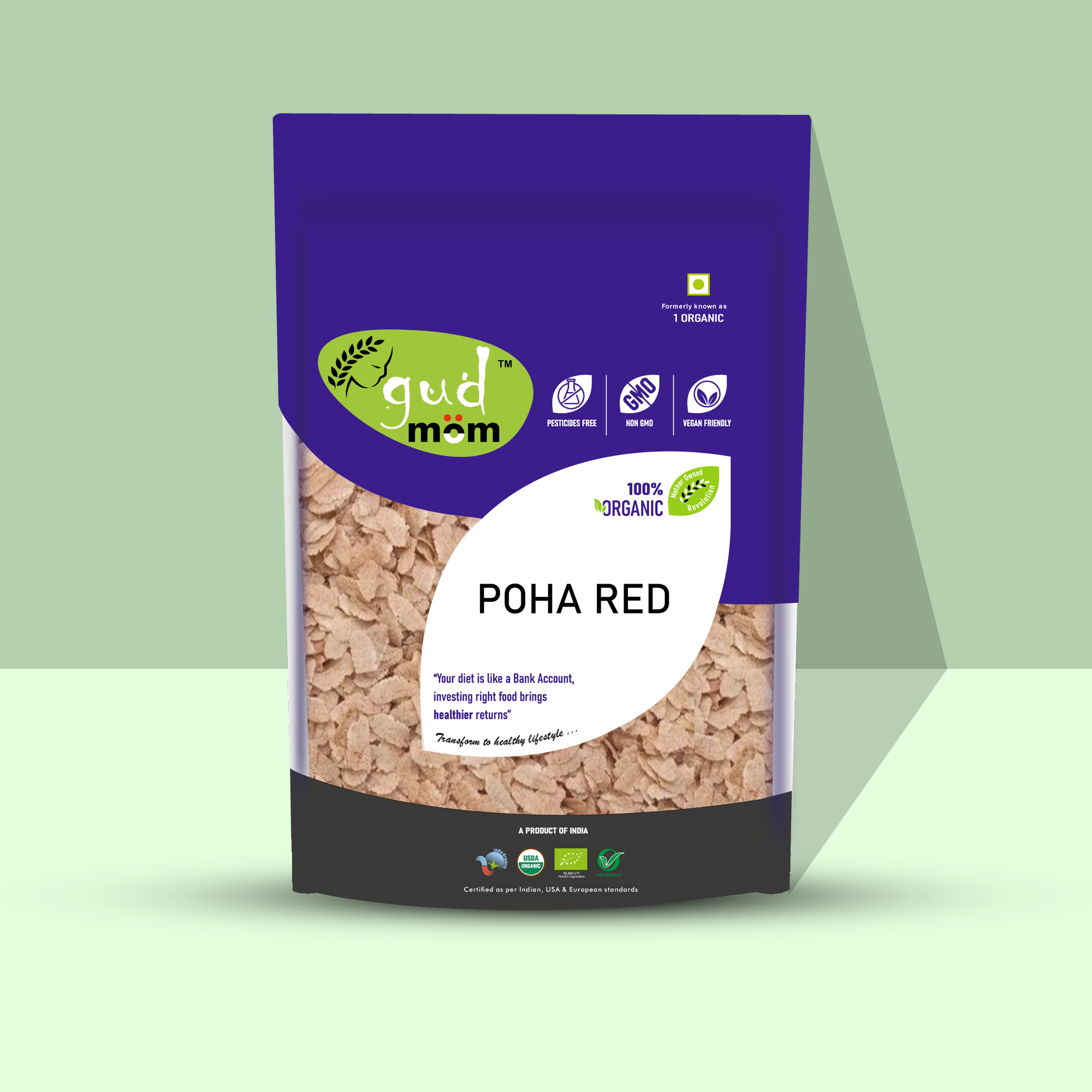 Product: Gudmom Organic Poha Red* 500 g ( Pack Of 3 )