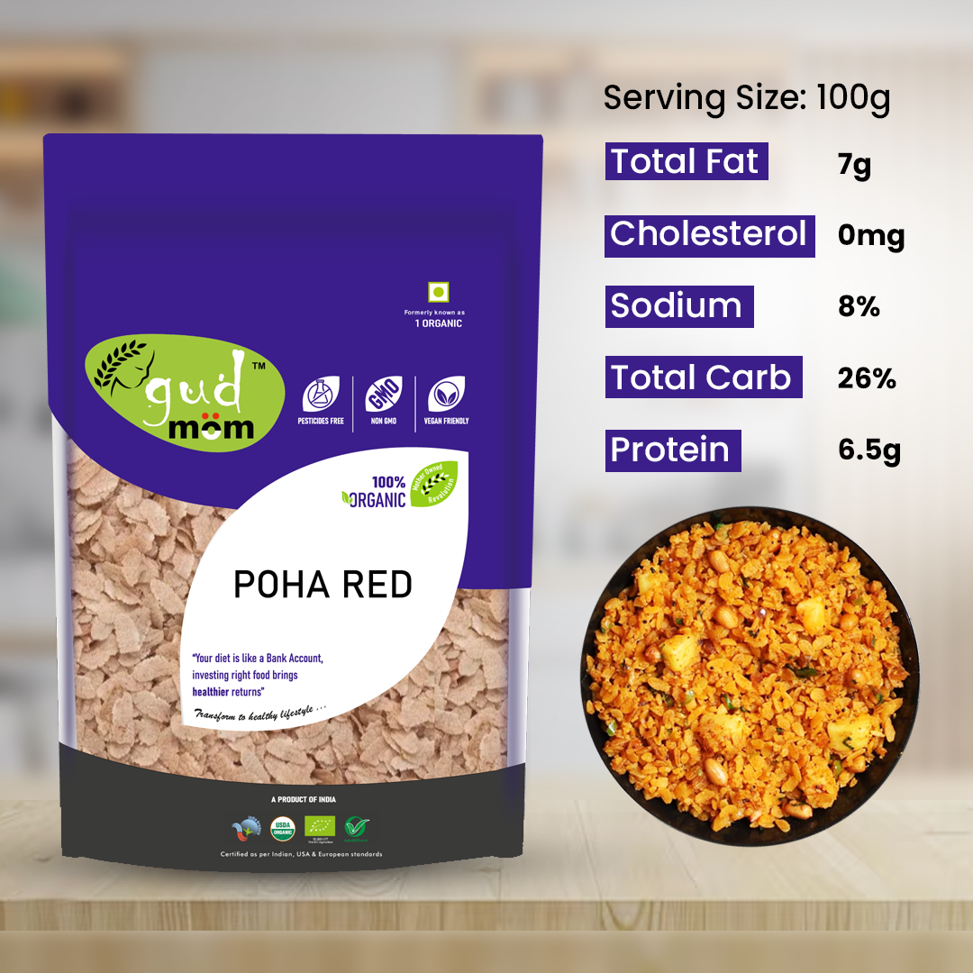 Product: Gudmom Organic Poha Red* 500 g ( Pack Of 3 )