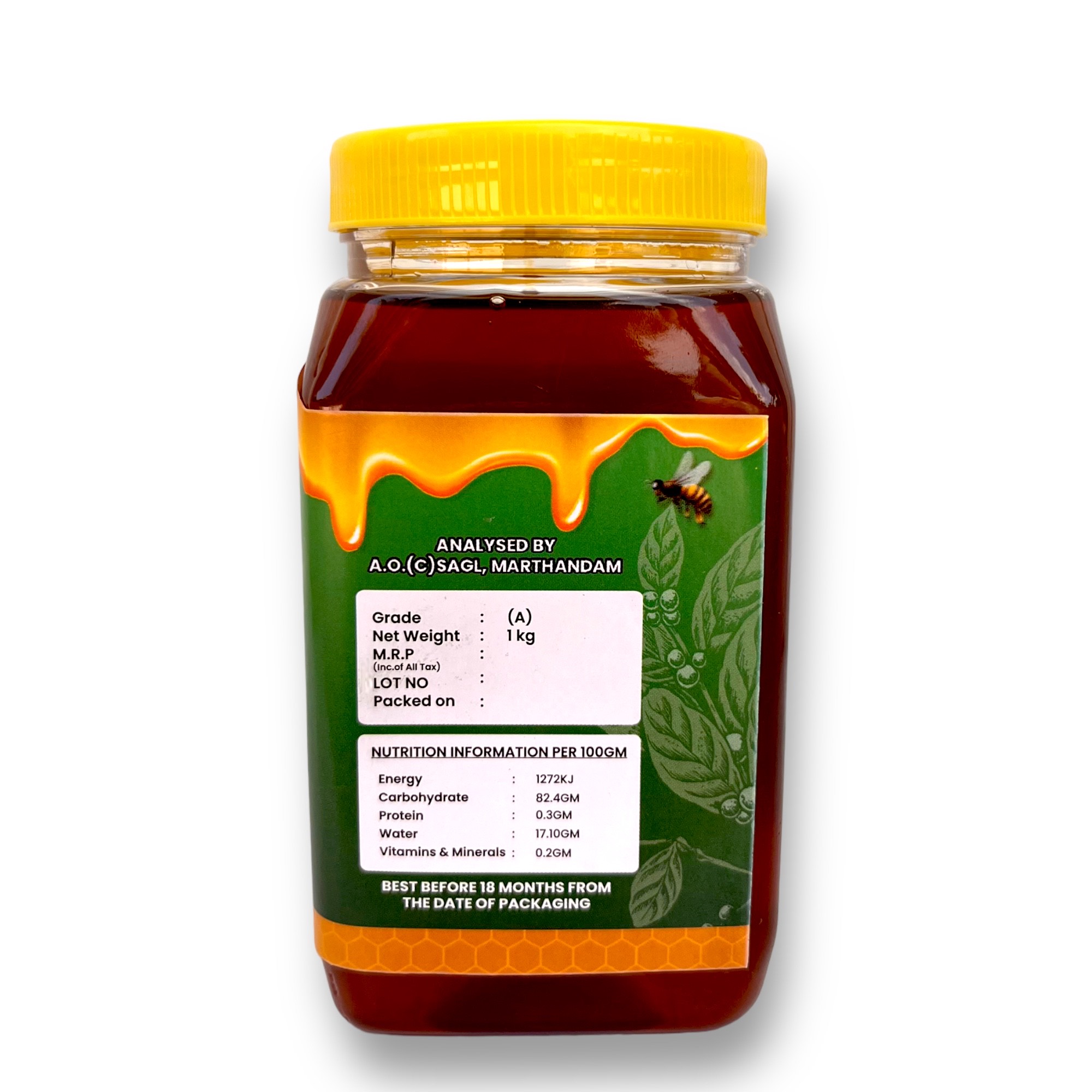 Product: Niha Natural Foods Agmark Honey (1 kg Plastic Bottle)