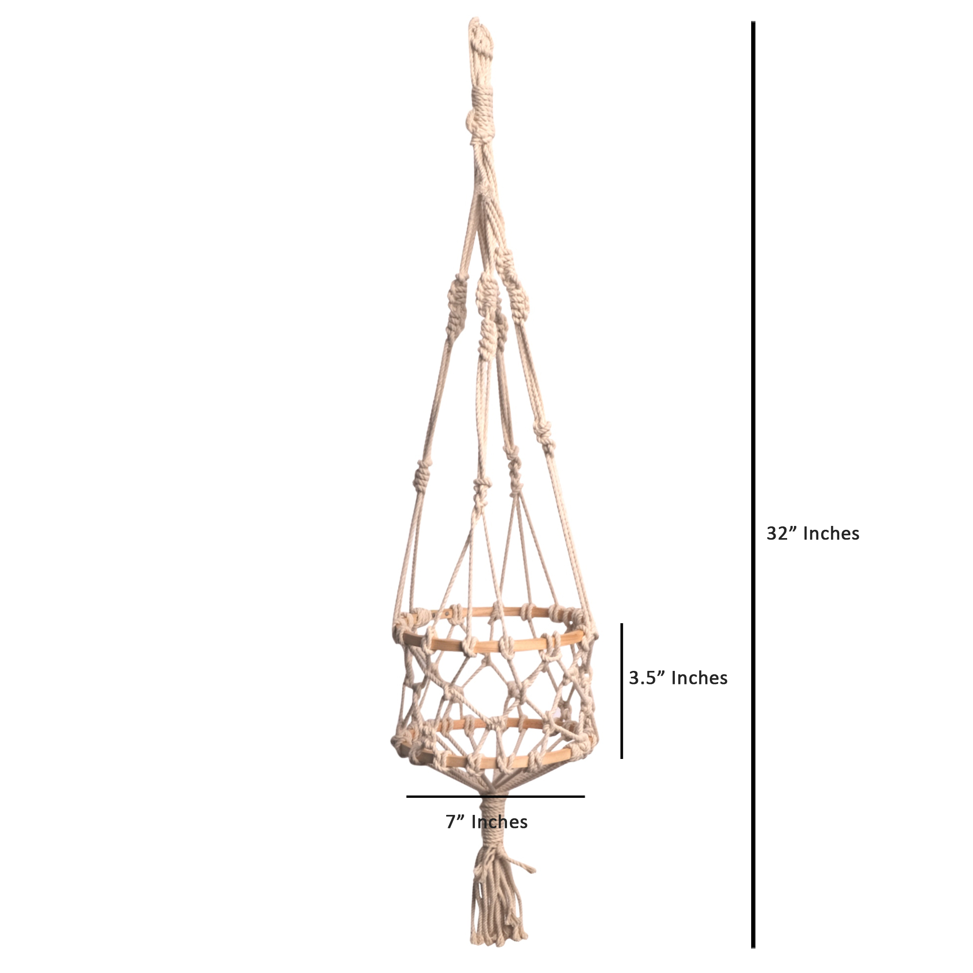 Product: Upcycled Embroidery Frame As Cotton Macrame Planter