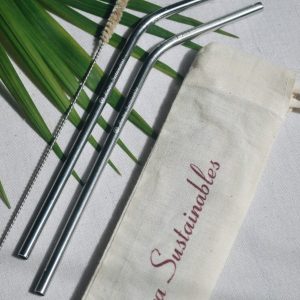 Product: Almitra Sustainables Stainless Steel straw (Bent) Pack of 2 with 1 Cleaner
