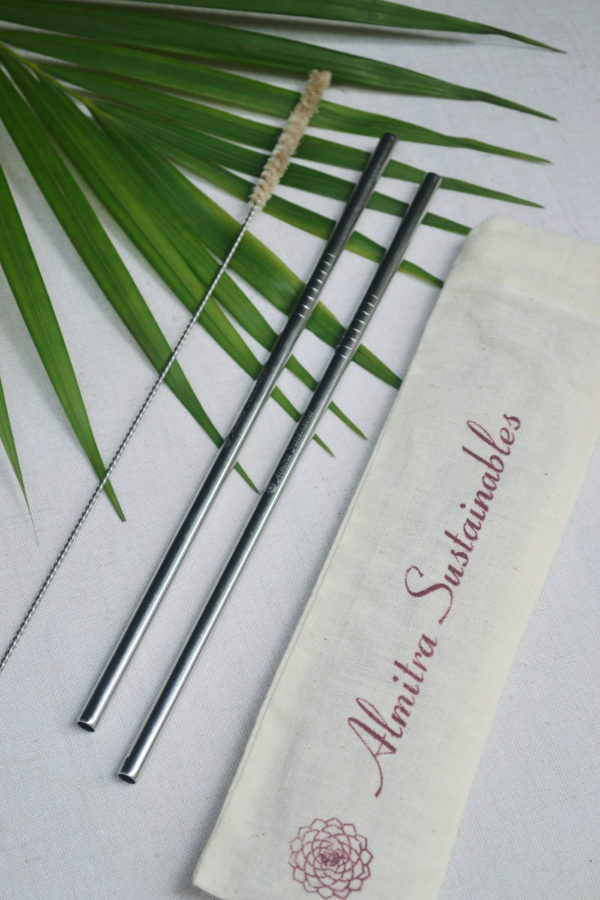 Product: Almitra Sustainables Stainless Steel straw (Straight) Pack of 2 with 1 Cleaner