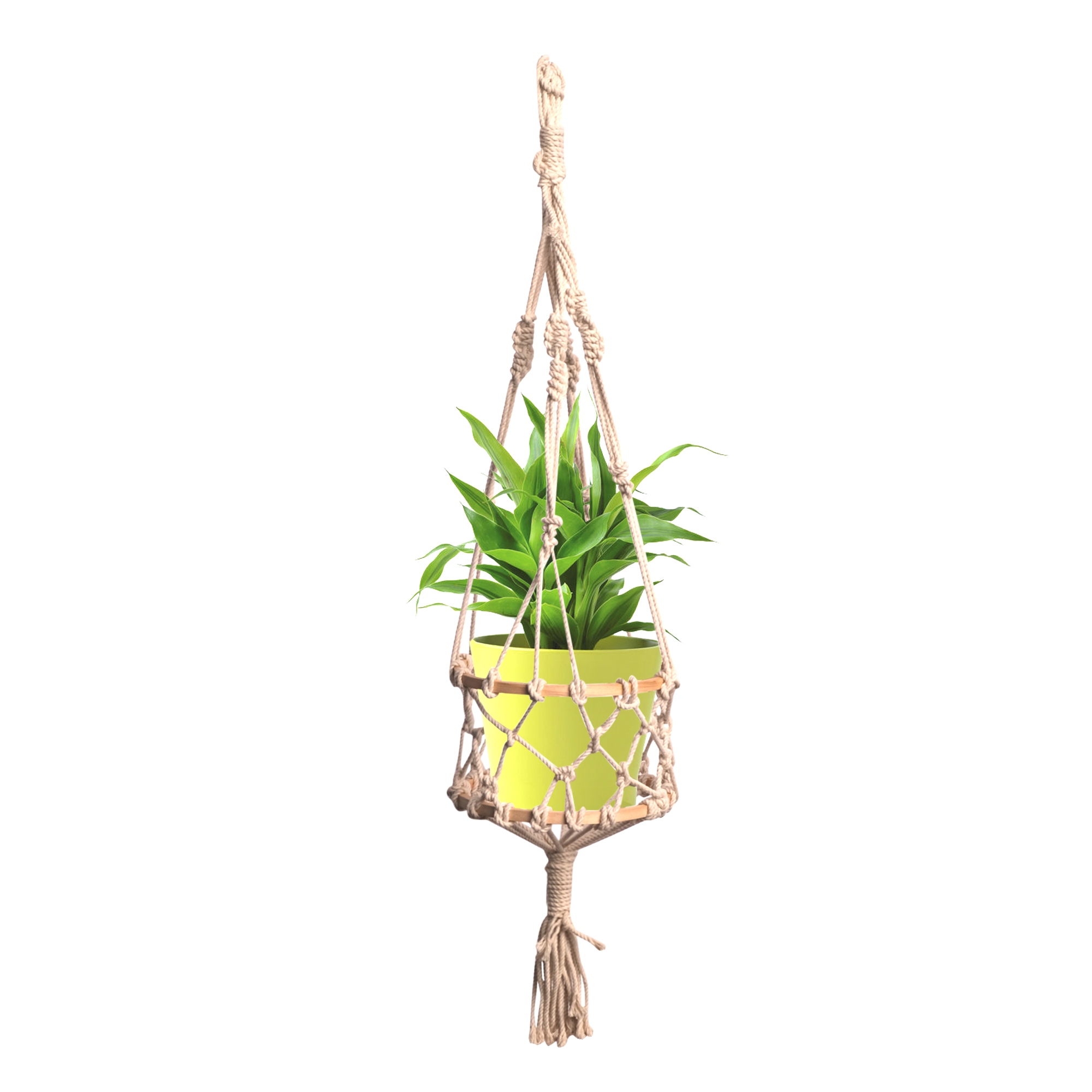 Product: Upcycled Embroidery Frame As Cotton Macrame Planter
