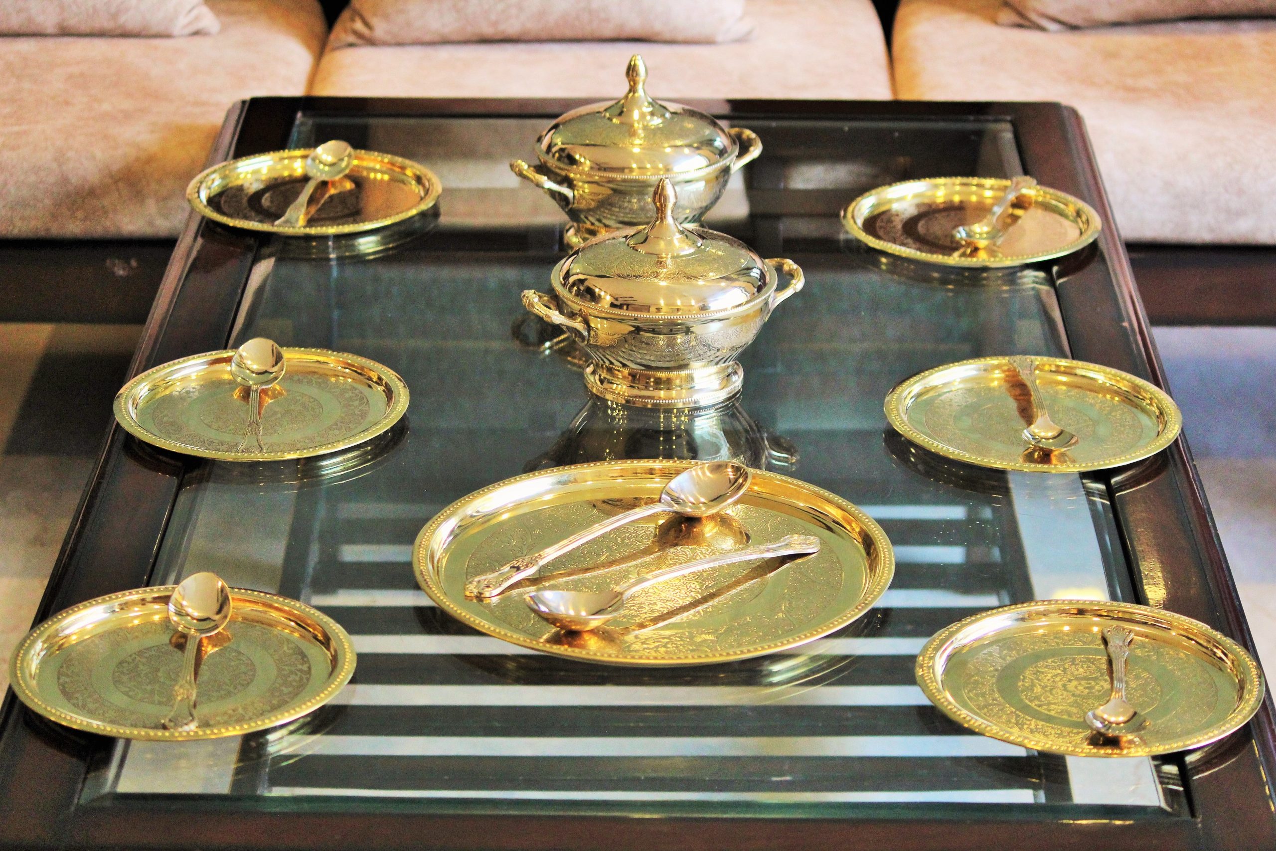 Product: Indian Bartan Brass Dinner Set