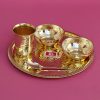 Product: Indian Bartan Hammered Brass Plate set