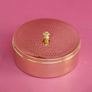 Product: Indian Bartan Brass Chapati Box / Roti dabba