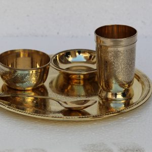 Product: Indian Bartan Brass Plate set