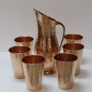 Product: Indian Bartan Handcrafted Copper Jug set