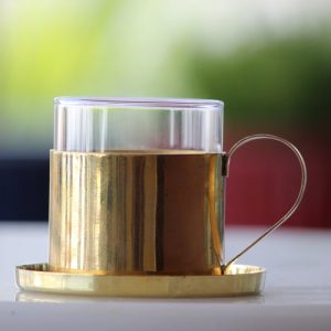 Product: Indian Bartan Brass Cup Saucer (set of 4)