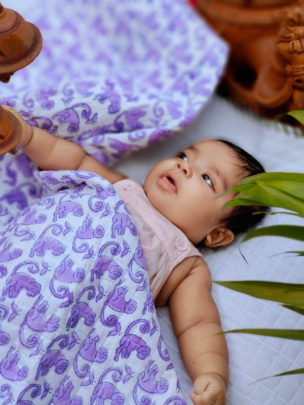 Product: Almitra sustainables The Lazy Monkey – Hand Block Printed Muslin Blanket