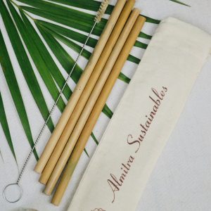 Product: Almitra sustainables Bamboo Straw ( Pack of 4) With 1 Cleaner