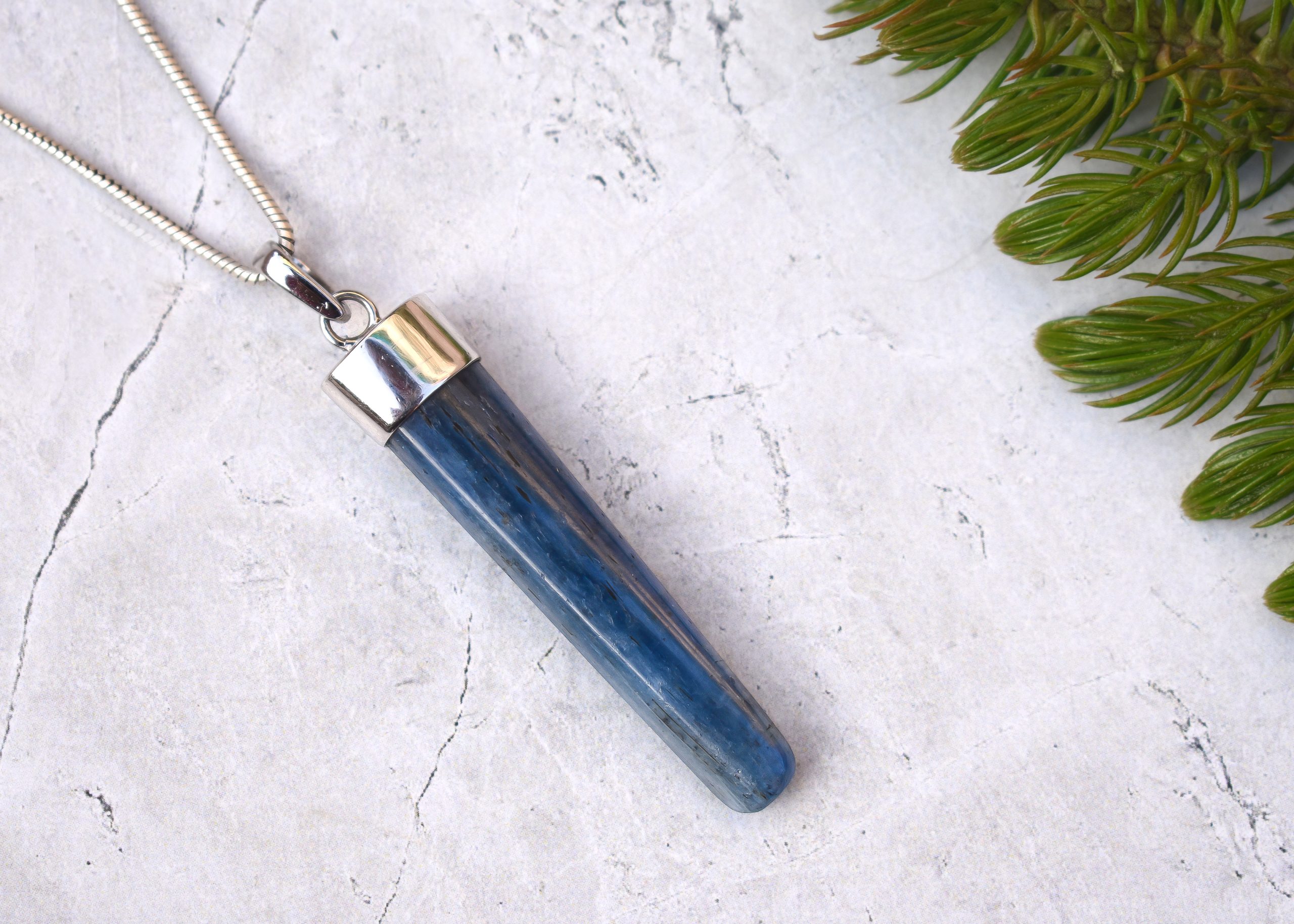 Blue Kyanite Necklace, Blue Kyanite, Vintage Pendant, Blue Teardrop Pe –  Adina Stone Jewelry