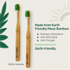 Product: Teeth-a-bit Bamboo Toothbrush Adults Hefty Handle Anti-Plaque Medium Bristles Pack of 2 (Forest Green)