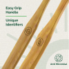 Product: Teeth-a-bit Bamboo Toothbrush Adults Hefty Handle with Gum Sensitive Soft Bristles Pack of 2 (Forest Green)