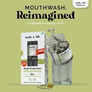 Product: Teeth-a-bit Multiprotection Cardamom Fennel Mint Mouthwash Bits |Equal to 1200ml of liquid mouthwash (60 Count)