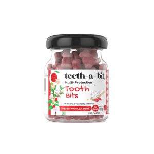 Product: Teeth-a-bit Kids Multi-Protection Cherry Vanilla Mint Tooth Bits, SLS Free, Plant Based Kids (5-12 Years) Toothpaste Tablets (60 Count)