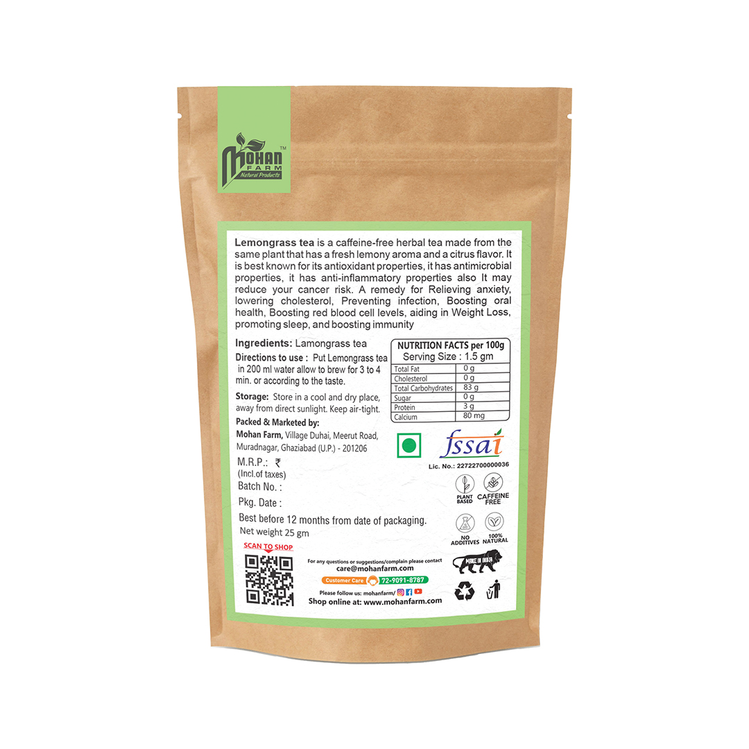 Product: Mohan Farms Organic Lemongrass Tea (25gm)
