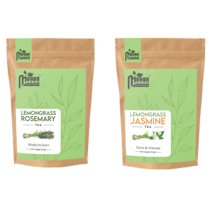 Product: Mohan Farms Combo Of Herbal Lemongrass Rosemary Tea (25gm) And Herbal Lemongrass Jasmine Tea (25gm)