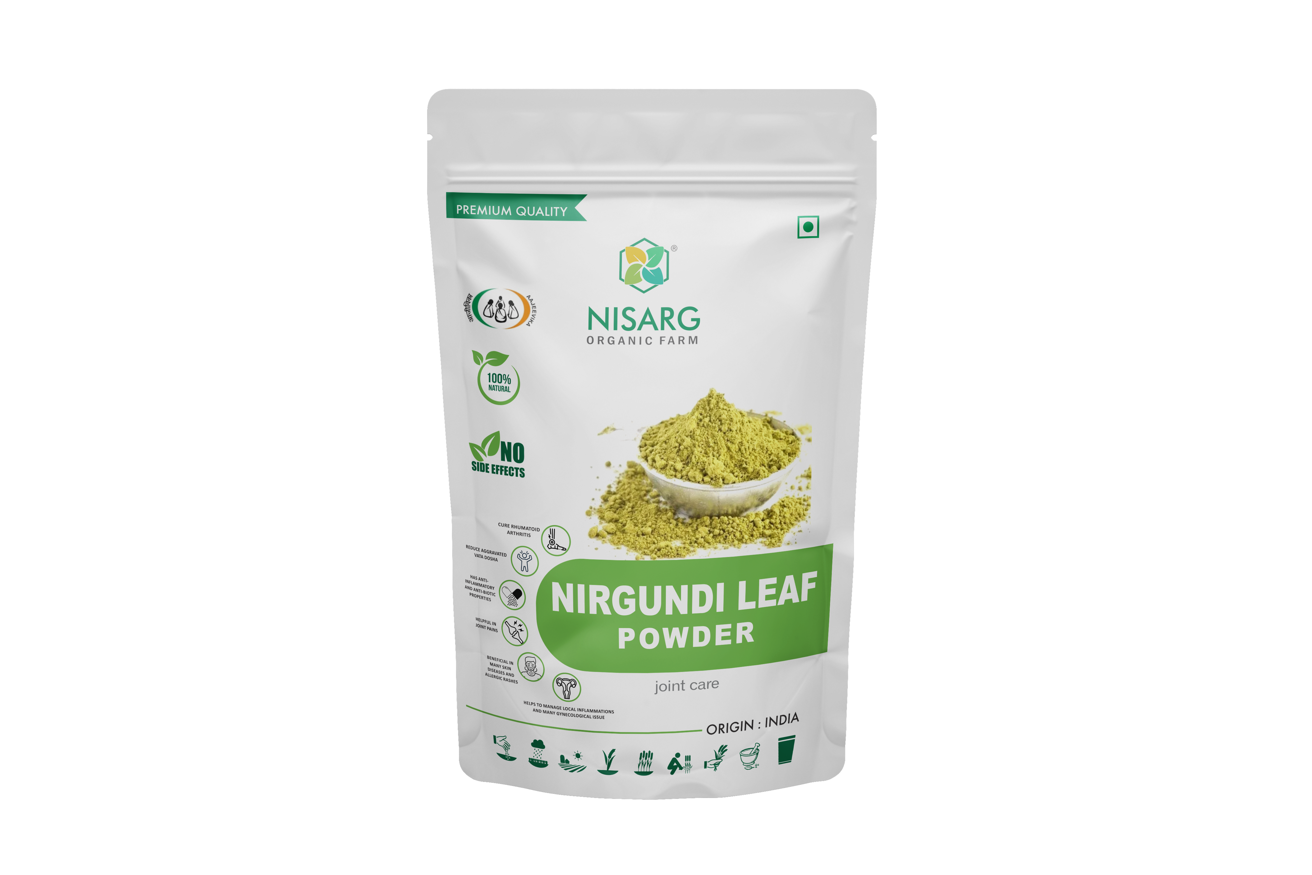 Product: Nisarg Nirgundi Leaf Powder