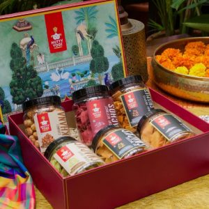 Product: Nutty Yogi Festival Gift Pack for Family, Friends | Festive Gifting |Corporate Gifting I Healthy Snacks, Premium, Gift Hamper | (Ragi Bhujiya) | (Chatpata Magic Pops) | (Gud Chana) | (Beetroot Bhujiya) | (Pudina Chips) | ( Smoked Caramel Makhana)