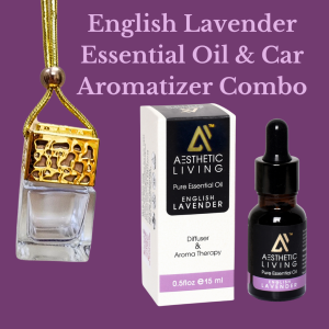 Product: Aesthetic Living  Car Aromatizer/ Diffuser Bottle with Essential Oil (vase shape 15ml + Essential oil 15ml)